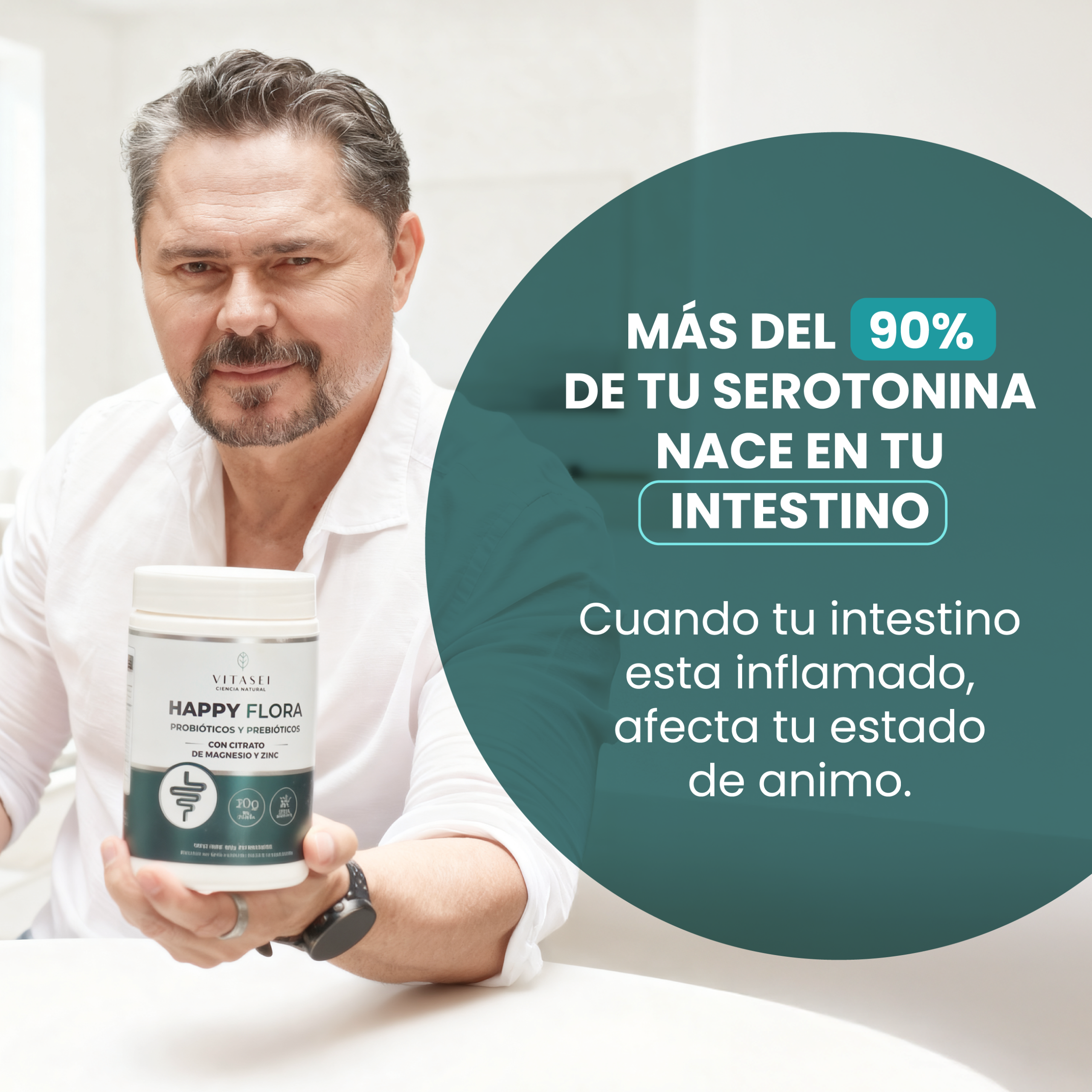Happy Flora – Probióticos y prebióticos con sabor a vainilla y sin azúcar